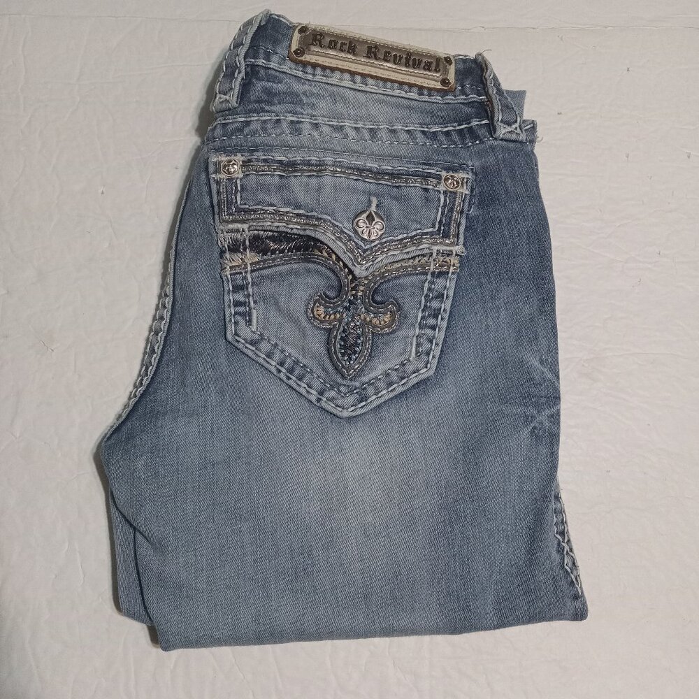 Rock Revival Women's Yui Embroidered Skinny Jeans 26 EP8165207R